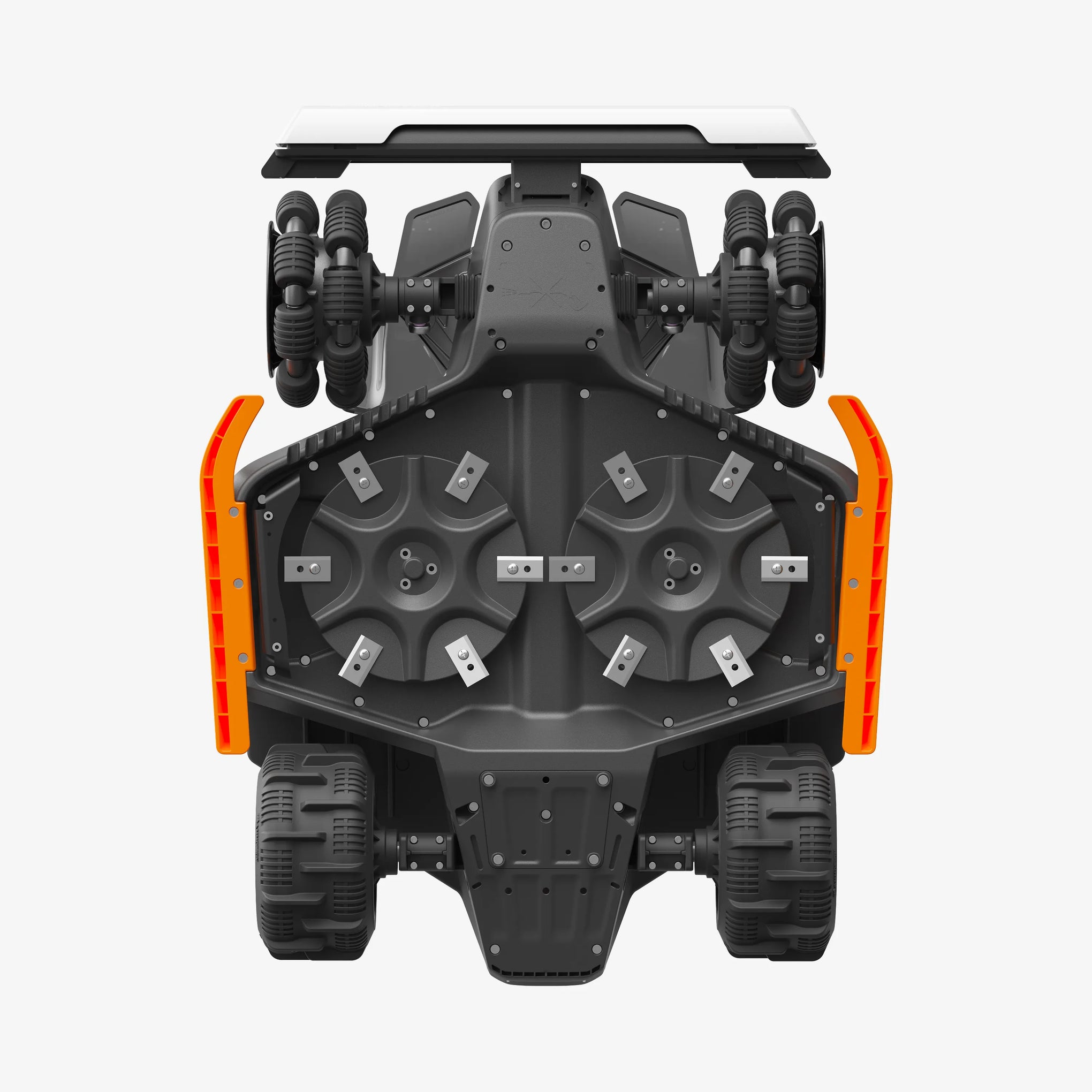 MAMMOTION LUBA 3 AWD Unterseite – Allradantrieb & Mähklingen-System