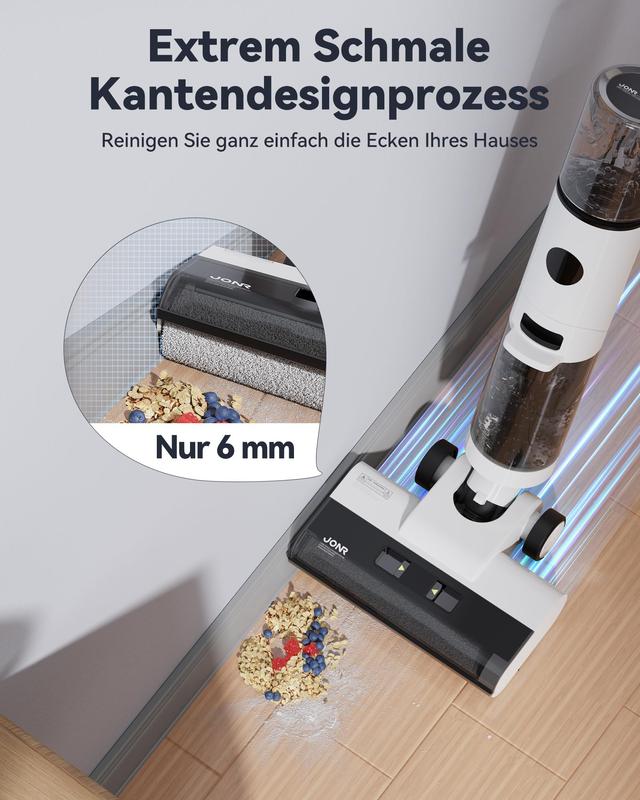 Präzise Kantenreinigung mit dem JONR ED12 Nass- und Trockenstaubsauger