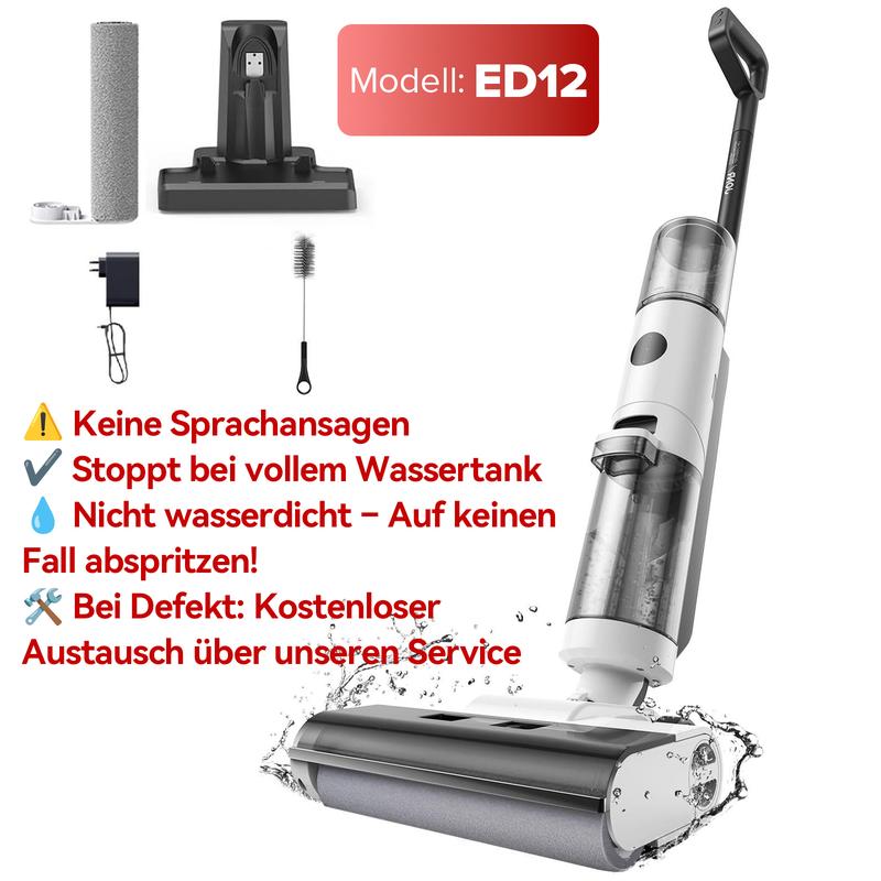 JONR ED12 Akku-Wischsauger Selbstreinigend – 3-in-1 Nass-Trockensauger für Hartböden