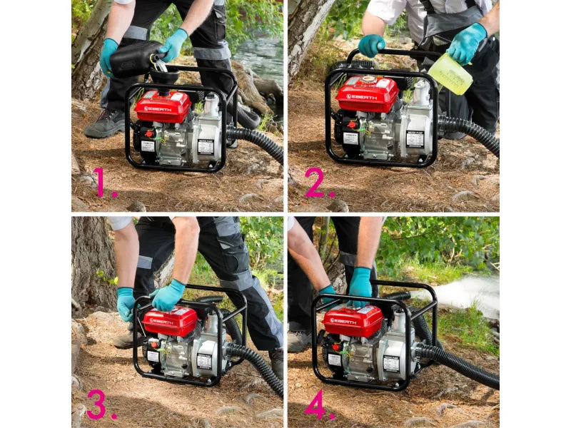 EBERTH Wasserpumpe 5,5PS mit 30.000l/h und 30m Förderhöhe, 2 Zoll Anschluss, 4-Takt-Motor
