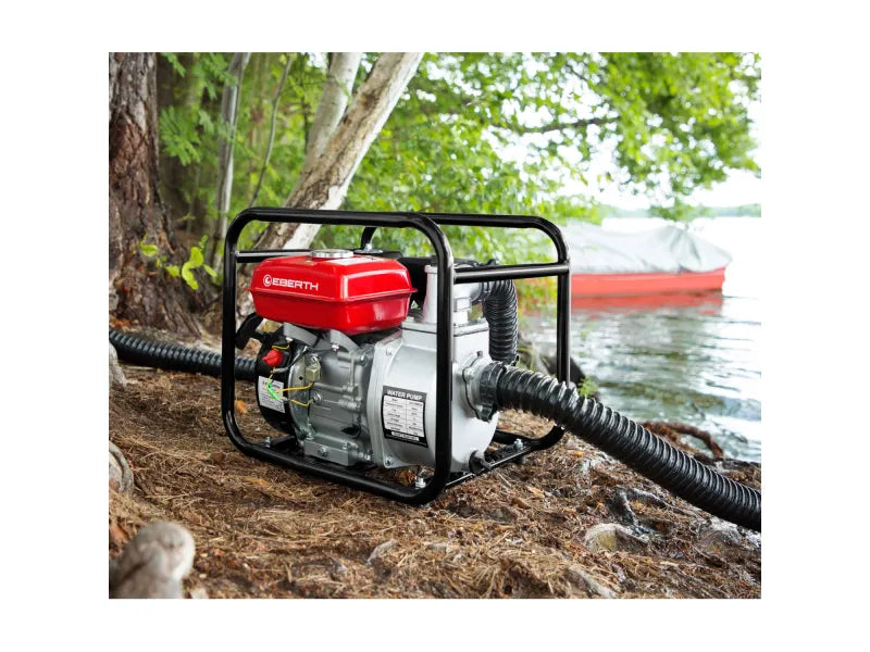 EBERTH Wasserpumpe 5,5PS mit 30.000l/h und 30m Förderhöhe, 2 Zoll Anschluss, 4-Takt-Motor
