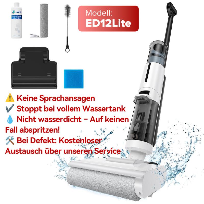 JONR ED12 Akku-Wischsauger Selbstreinigend – 3-in-1 Nass-Trockensauger für Hartböden