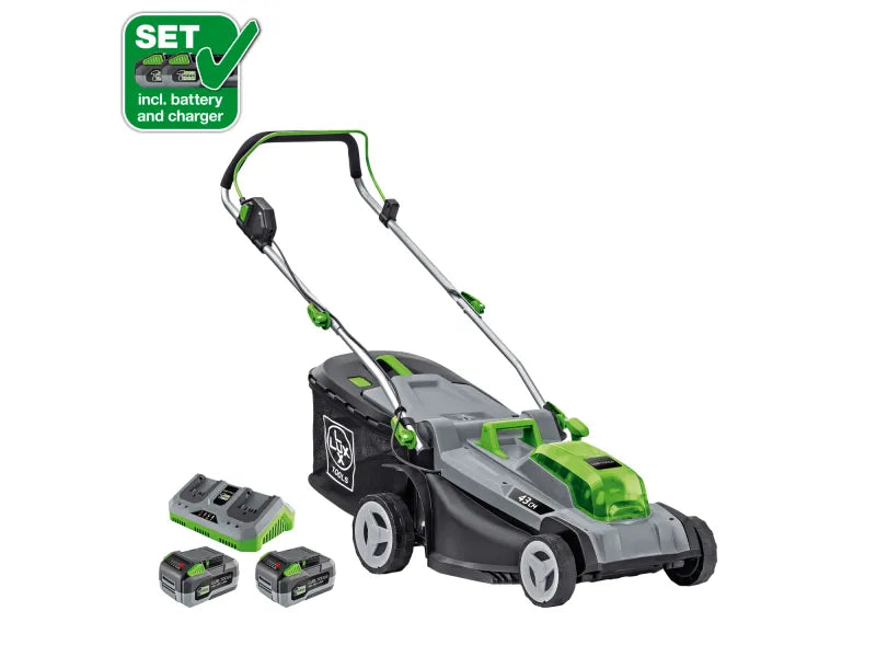 LUX-TOOLS 40V Akku-Rasenmäher 1 PowerSystem A-RM-2x 20/43 Set 2x 20V Akkus